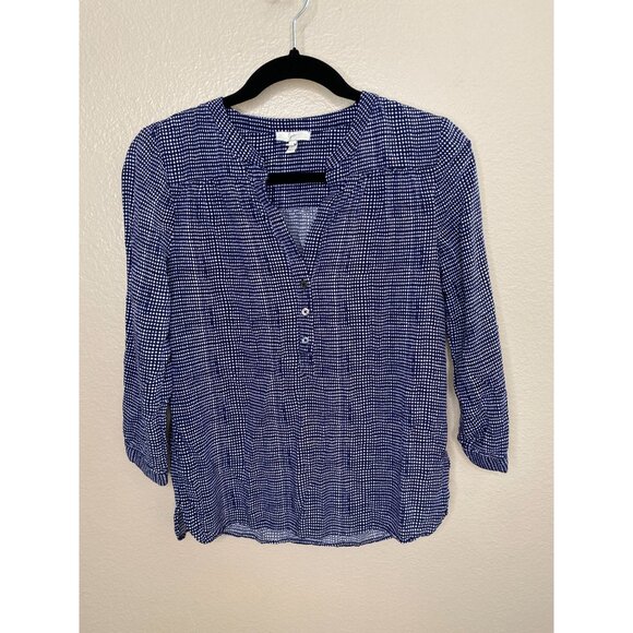 Joie Blue Long Sleeve Womans Blouse Small‎ Rayon Top - Picture 2 of 5
